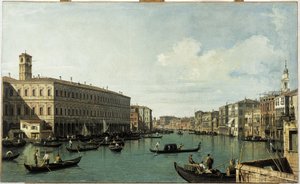 Het Grote Kanaal, gezien vanaf de Rialtobrug, circa 1725