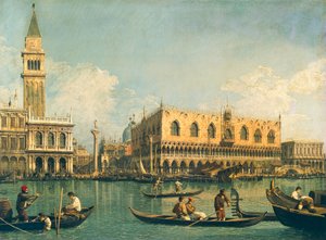 De Molo vanaf Bacino di San Marco op Hemelvaartsdag, door Giovanni Antonio Canal, bekend als Canaletto