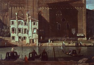 Het hof van de steenhouwer op het Campo San Vidal en de kerk van Santa Maria della Carità door (1697 1768) Canaletto
