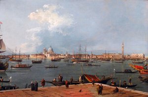 Venetië: het Bacino di San Marco vanaf San Giorgio Maggiore door (1697 1768) Canaletto