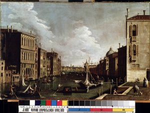 Uitzicht op het grote kanaal in Venetië door Canaletto