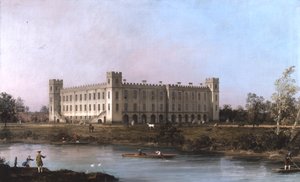 Een uitzicht op Syon House over de Theems vanuit het zuidoosten door Canaletto