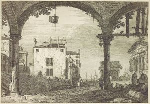 Le Portique a la Lanterne, c.1744 door Canaletto