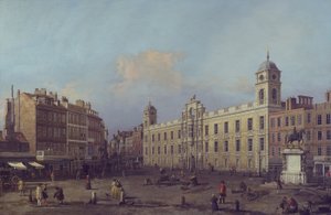 Londen, een uitzicht op Northumberland House, kijkend naar het oosten door Canaletto