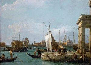 Rococo: Punta della Dogana (De Douane) in Venetië door Canaletto (1697-1768), ca. 1725