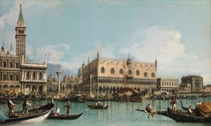 De pier bij het Piazza San Marco in Venetië, door Canaletto (1697-1768). Olie op doek, ca. 1729. Ablo Coleccion door Canaletto