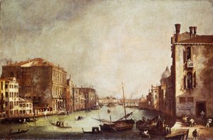 Uitzicht op Canal Grande vanaf San Vio door Canaletto