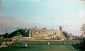 Uitzicht op Warwick Castle door Canaletto