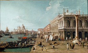 Uitzicht op de Molo, de Biblioteca Marciana en de Zuil van St. Theodoor, Venetië