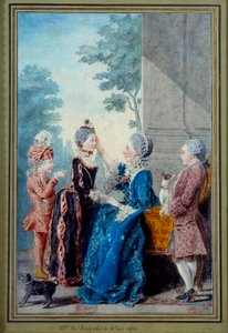 Madame de Roucherolles en haar drie kinderen door Carmontelle