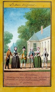 De Goede Heer Illustratie van een reeks spreekwoorden. Aquarel door Louis Carrogis genaamd Carmontelle (1717-1806) 18e eeuw. Chantilly, Condé Museum door Carmontelle
