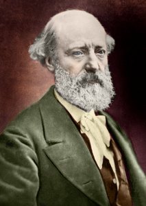 Portret van de architect Eugene Viollet le Duc (Viollet-le-Duc) (1814-1879). c.1879 (gravure)