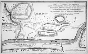 Plan van de Slag bij Saratoga, oktober 1777 door (after) American School