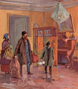 Russisch arbeidersgezin neemt bezit van een bourgeois appartement na de Revolutie door (after) Carrey