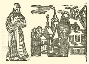 Illustratie voor The Roxburghe Ballads (houtsnede)