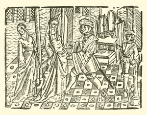 Illustratie voor The Roxburghe Ballads (houtsnede)