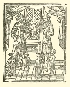 Illustratie voor The Roxburghe Ballads (houtsnede)