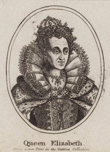 Koningin Elizabeth I (gravure) door (after) English School