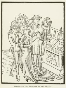 Raymondin en Melusine bij de kapel door (after) English School