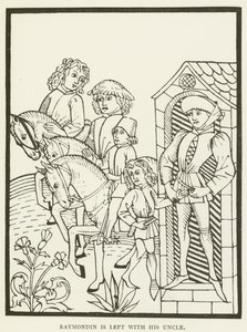 Raymondin blijft bij zijn oom (gravure) door (after) English School