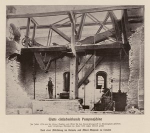 Boulton & Watt enkelwerkende pompmachine door (after) English photographer