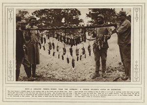 Ratten, een grotere loopgraafzorg dan de Duitsers! Een vangst van een Franse soldaat tentoongesteld door (after) English photographer