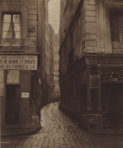 De rue Tirechape, genomen vanaf de rue Saint-Honore, gesloopt voor de rue du Pont-Neuf (zwart-wit foto)
