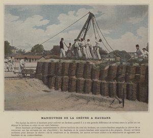 Manoeuvres met de bok met stagen