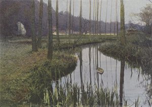 Vaux de Cernay, Le Ruisseau (gekleurde foto) door (after) French Photographer