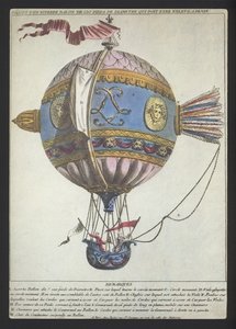 Ontwerp voor een ballon met een diameter van 120 voet om op te stijgen vanuit Dijon door (after) French School