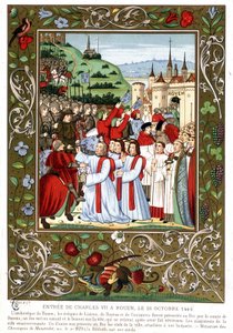 Ingang van Karel VII in Rouen, 26 oktober door (after) French School