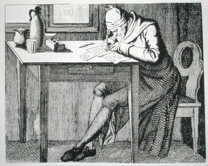 Gaspard Lavater (1741-1801) in zijn studeerkamer, kopie van een illustratie uit zijn 