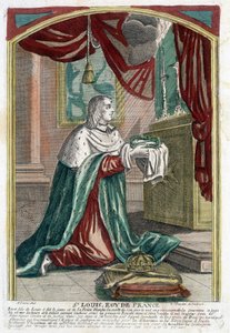 Portret van Sint Louis in gebed