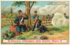 Drinklied voor de strijd (chromolitho) door (after) German School