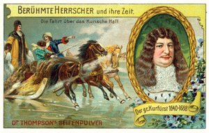Frederik Willem, Keurvorst van Brandenburg, steekt de bevroren Koerse Lagune over door (after) German School