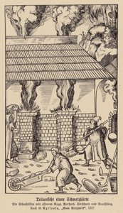 Gedeeltelijk zicht op een smelterij door (after) German School
