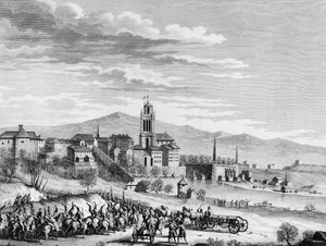 Oorlog van de Franse Revolutie: Triomfantelijke intocht van de Fransen in Bern (Zwitserland) in maart 1798 door (after) Girardet