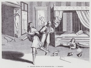 Italiaanse cartoon over de overspelige vrouw