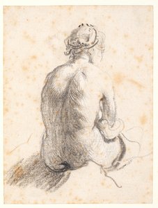 Studie van een vrouwelijk naakt door (attr. to) Rembrandt Harmensz. van Rijn