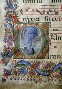 Verlichte pagina van een graduale (Miniatuur) door (c.1445 1527) Liberale da Verona