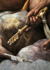 Visioen van St. Johannes Evangelist op Patmos, Hemelvaart van Christus onder de Apostelen, of Christus in Glorie door Antonio Allegri, bekend als Correggio (detail) door (c.1489 1534) Correggio
