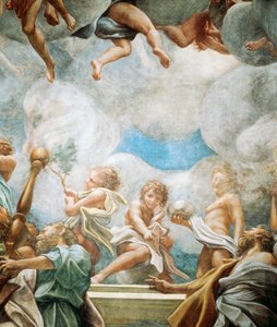 Ephebes en apostel, detail van Tenhemelopneming van de Maagd