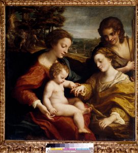 Het mystieke huwelijk van Sint Catharina van Alexandrië met Sint Sebastiaan door (c.1489 1534) Correggio