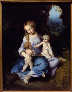 De Maagd, Jezus en Sint Jan kind door (c.1489 1534) Correggio