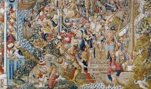 De Trojaanse Oorlog: De Ontvoering van Helena, ca. 1470 (tapisserie)