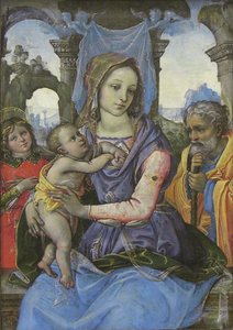 Madonna en Kind met Sint Jozef en een Engel, ca. 1490 door 1476 1524 Capponi