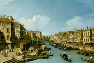 Het Grote Kanaal bij de Rialtobrug, Venetië door Giovanni Antonio Canal