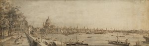 De Theems en de Stad Londen vanaf het Terras van Somerset House door Giovanni Antonio Canal