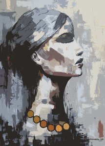 Vrouw "Schaduw van Wijsheid" Collagestijl