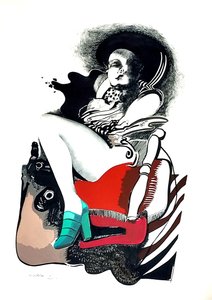 G. C. Riccardi, Senza titolo, 1974, Tinte op Papier, 40x70, Italië door Gian Carlo Riccardi